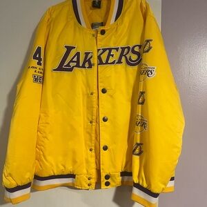 STARTER Los Angeles Lakers Yellow and Purple Satin Jacket